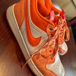 Nike Vibrant Orange and White Jordan’s